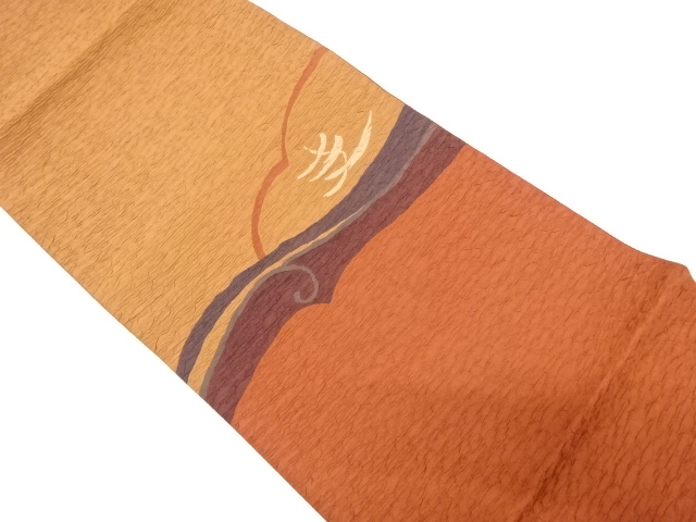 ふくれ織抽象模様織出し袋帯